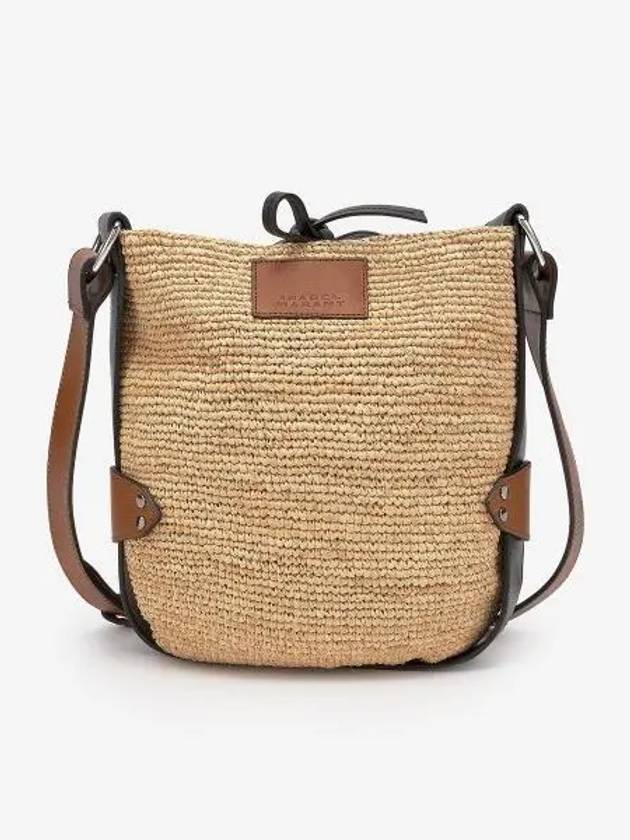 Logo Patch Raffia Cross Bag Beige - ISABEL MARANT - BALAAN 2