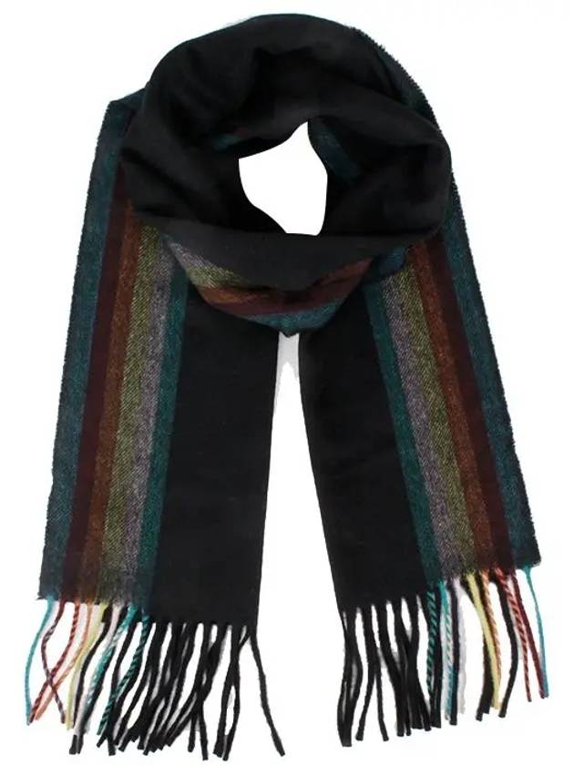 Rainbow Cashmere Muffler Black - PAUL SMITH - BALAAN 8