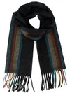 Rainbow Cashmere Muffler Black - PAUL SMITH - BALAAN 2