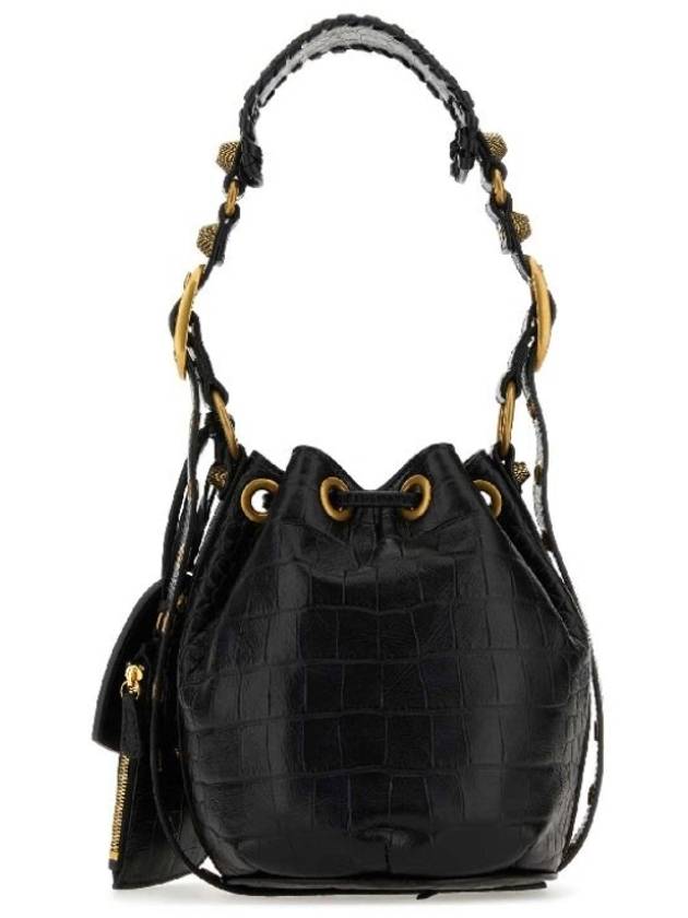 Le Cagole XS Leather Bucket Bag Black - BALENCIAGA - BALAAN 4