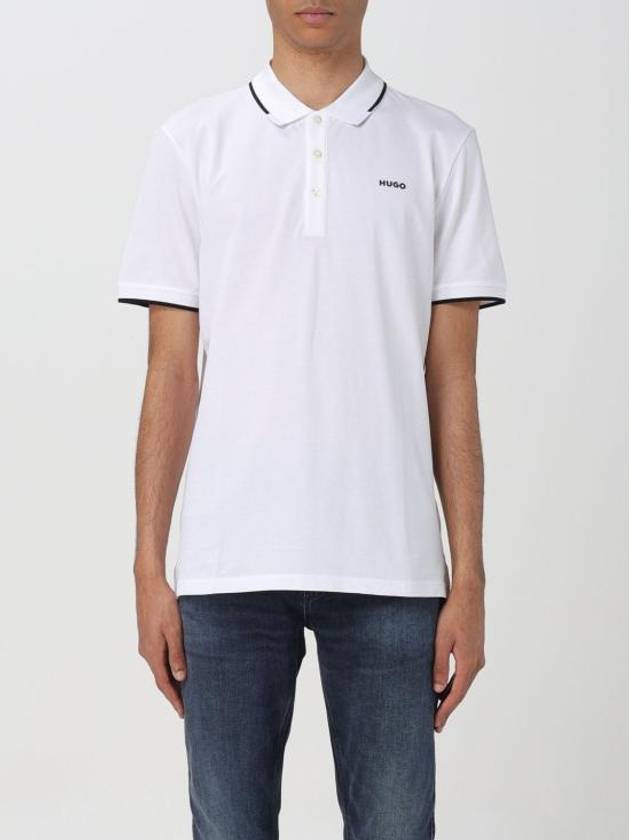 Chest Logo Print Short Sleeve Polo Shirt White - HUGO BOSS - BALAAN 1