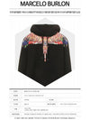 Wings Print Cotton Hoodie Black - MARCELO BURLON - BALAAN 3