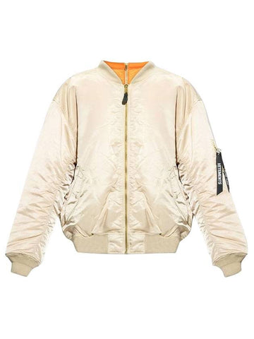 Reversible Double Zipper Bomber Jacket Cream - VETEMENTS - BALAAN 1