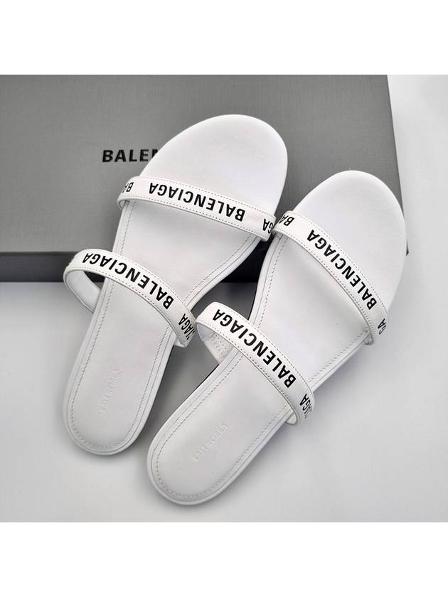 Logo Round Slippers White - BALENCIAGA - BALAAN 2