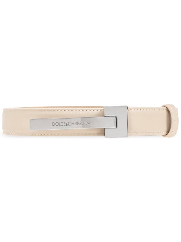 Dolce & Gabbana Leather Belt, Men's, Cream - DOLCE&GABBANA - BALAAN 1