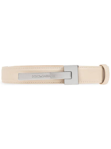 Dolce & Gabbana Leather Belt, Men's, Cream - DOLCE&GABBANA - BALAAN 1