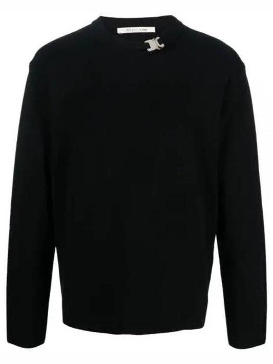 1017Alix BUCKLE CREWNECK SWEATER AUKN0199YA01 BLK01 Buckle crew neck sweater - 1017 ALYX 9SM - BALAAN 1