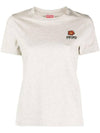 Boke Flower Logo Embroidery Short Sleeve T Shirt Pale Grey - KENZO - BALAAN 1