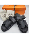 Chypre Calfskin Sandals Black - HERMES - BALAAN 4