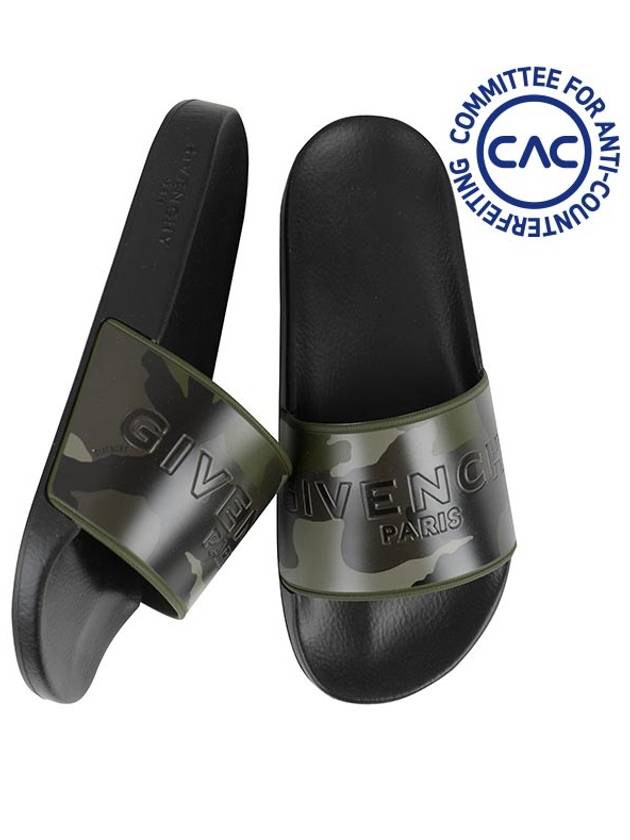 Embossed Logo Camouflage Pattern Slippers Black - GIVENCHY - BALAAN 3