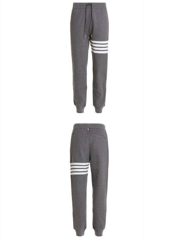 Men's Diagonal Stripe Waffle Track Pants Grey - THOM BROWNE - BALAAN 5