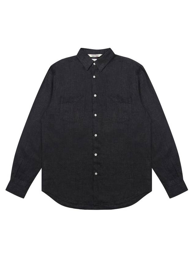 Linen Long Sleeve Shirt Charcoal SW22SH01CC - SOLEW - BALAAN 2