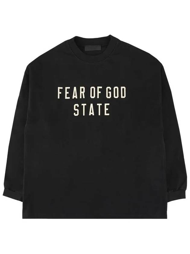 Essential Heavy Logo Print Long Sleeve T-Shirt Black - FEAR OF GOD - BALAAN 3