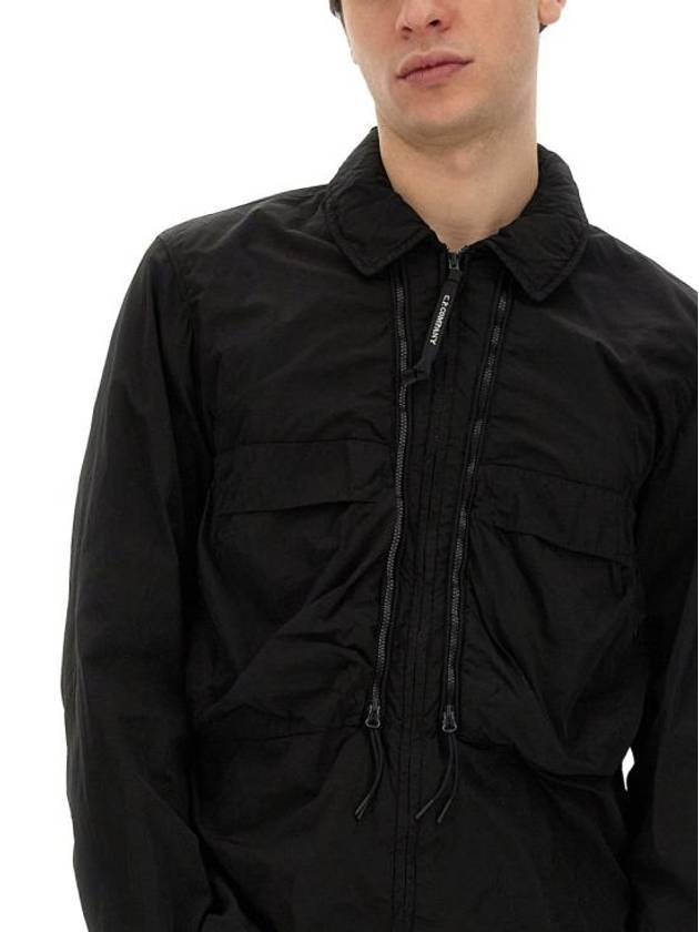 Chrome-R Hooded Over Long Sleeve Shirt Black - CP COMPANY - BALAAN 5