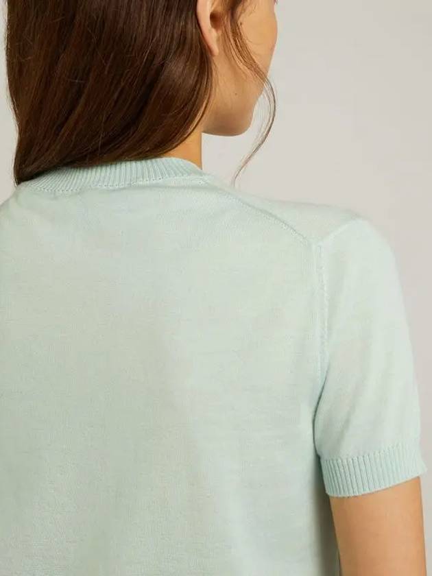 Val D Orcia Crewneck Silk Cashmere Knit Top Aquamarine - LORO PIANA - BALAAN 4