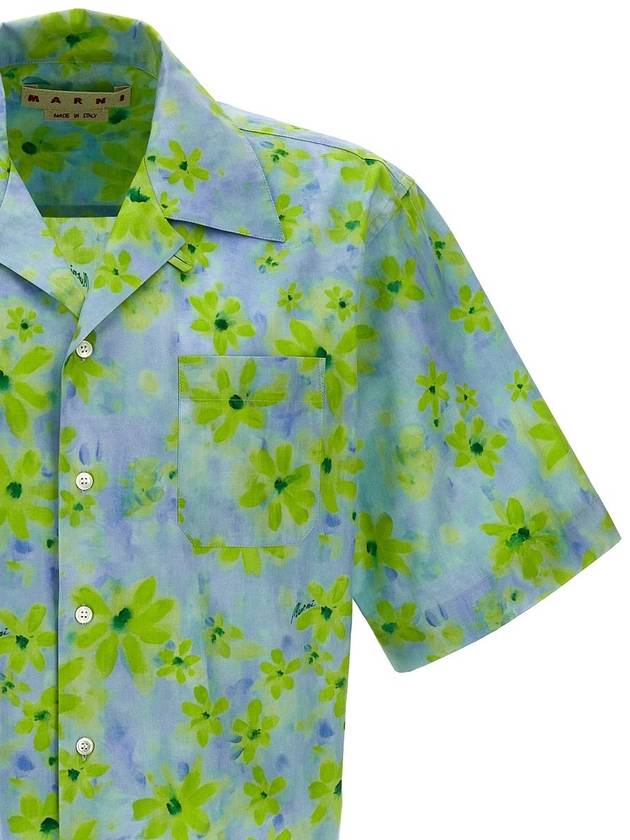 Parade Print Bowling Poplin Short Sleeve Shirt Light Green - MARNI - BALAAN 8