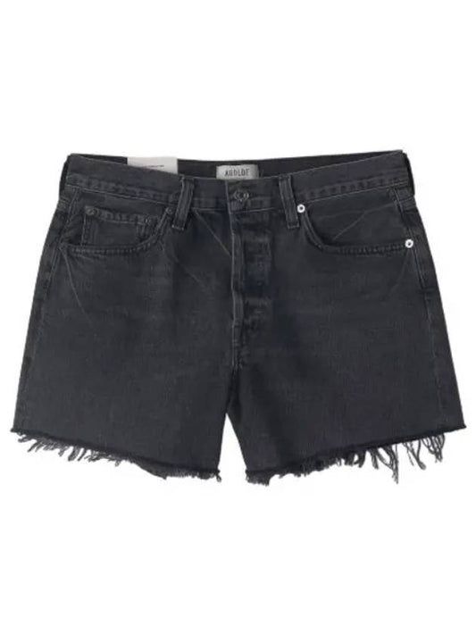 A Goldie Parker Long Vintage Denim Shorts Pants Washed Black - AGOLDE - BALAAN 1