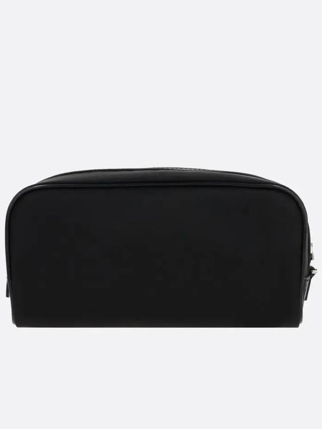 Re-Nylon Brushed Leather Pouch Black - PRADA - BALAAN 4