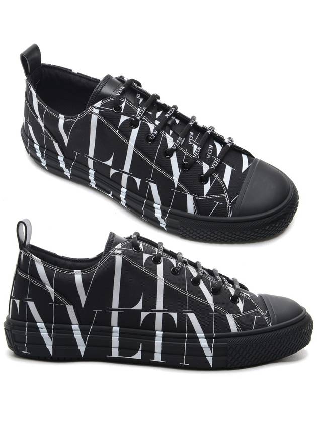 VLTN Logo Print Low Top Sneakers Black - VALENTINO - BALAAN 2