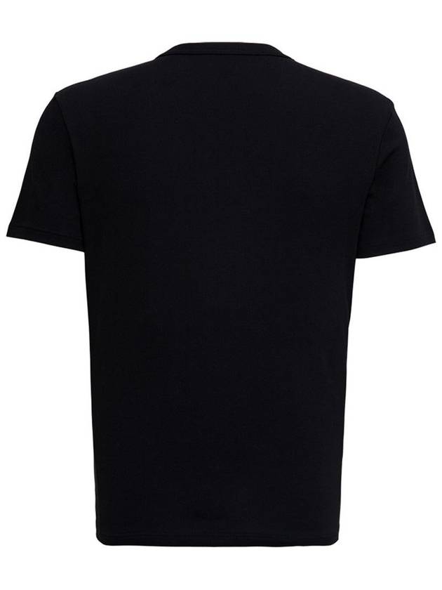 Cotton Crew Neck Short Sleeve T-Shirt Black - TOM FORD - BALAAN 3