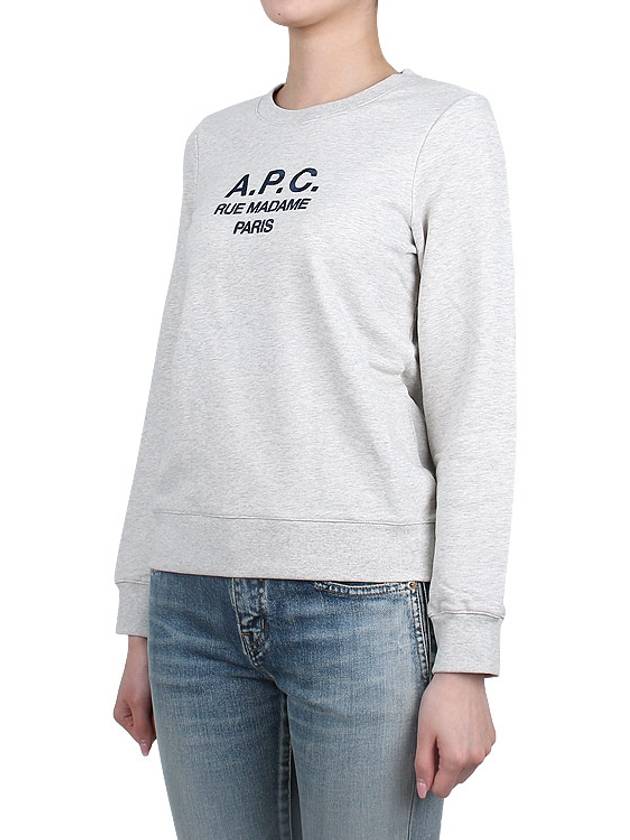 WoMen's TINa Logo Sweat Sweatshirt Heather Ecru - A.P.C. - BALAAN 4