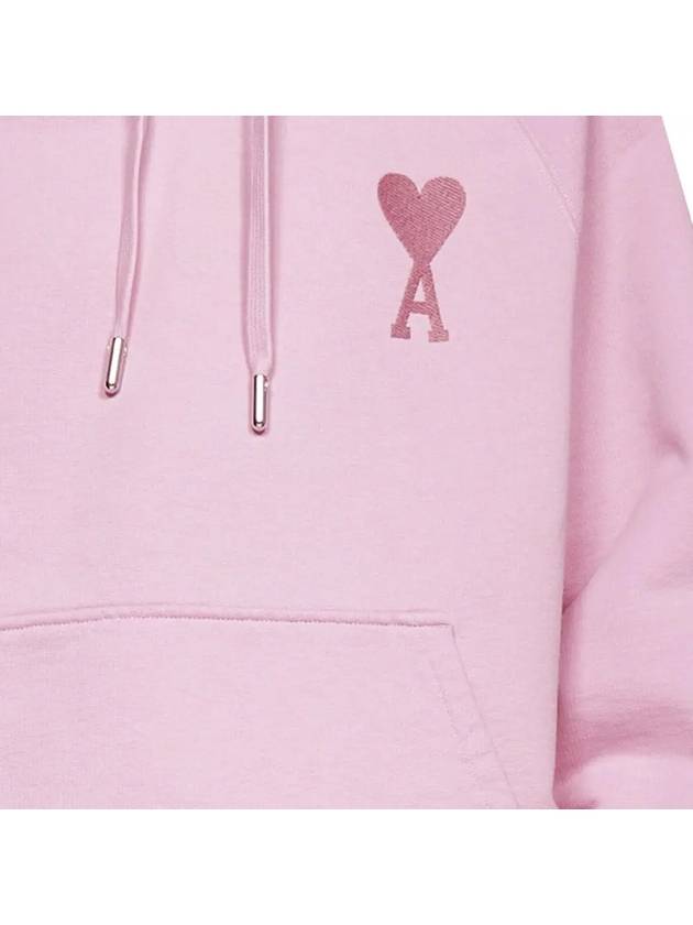 Heart Logo Cotton Hoodie Pink - AMI - BALAAN 5