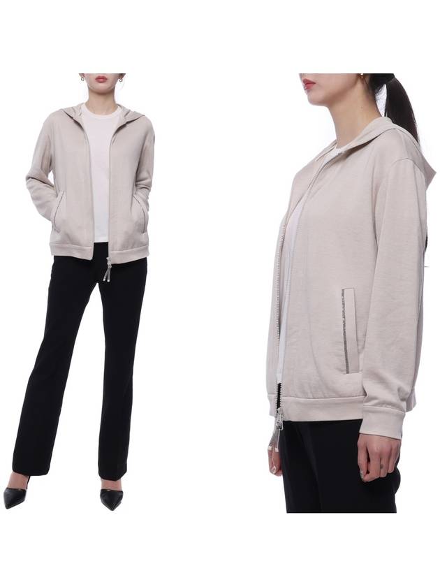 Women's Monilli French Terry Zip-Up Hoodie Grey - BRUNELLO CUCINELLI - BALAAN 2