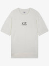 Men's Logo Print Crew Neck Cotton Short Sleeve T-Shirt White - CP COMPANY - BALAAN 3