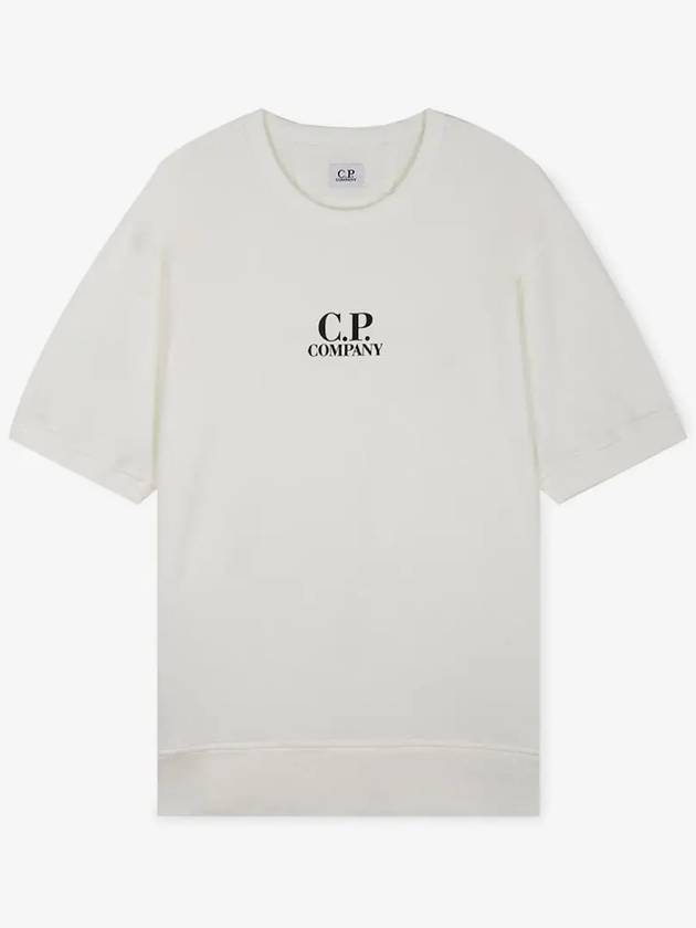 Men's Logo Print Crew Neck Cotton Short Sleeve T-Shirt White - CP COMPANY - BALAAN 3