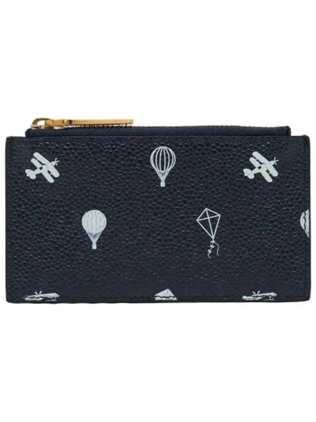 Sky Half Drop 3D Print Card Wallet Navy - THOM BROWNE - BALAAN 6