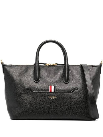 Pebble Grain Small Duffel Bag Black - THOM BROWNE - BALAAN 1