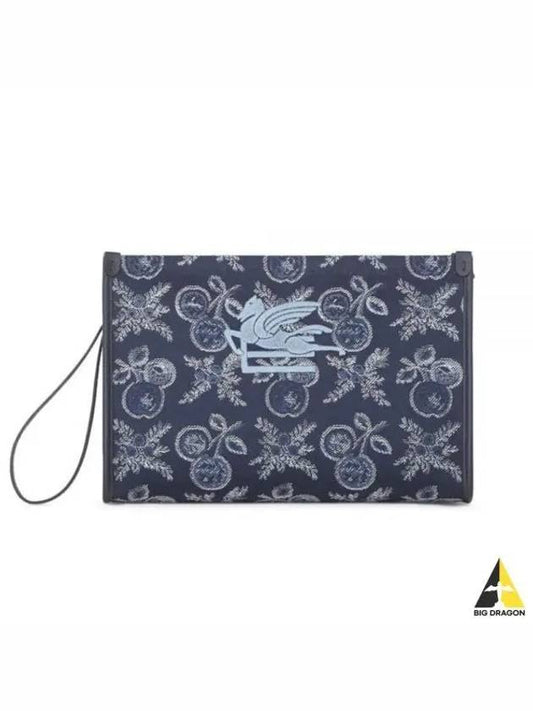 Beauty Jacquard Logo Clutch Bag Navy - ETRO - BALAAN 2