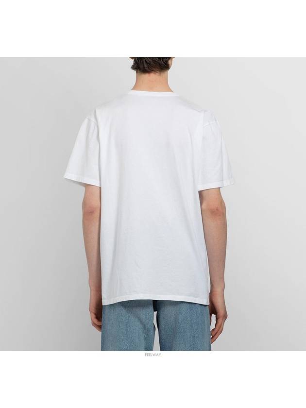 Double Monochrome Fox Head Patch Classic Short Sleeve T-Shirt White - MAISON KITSUNE - BALAAN 5