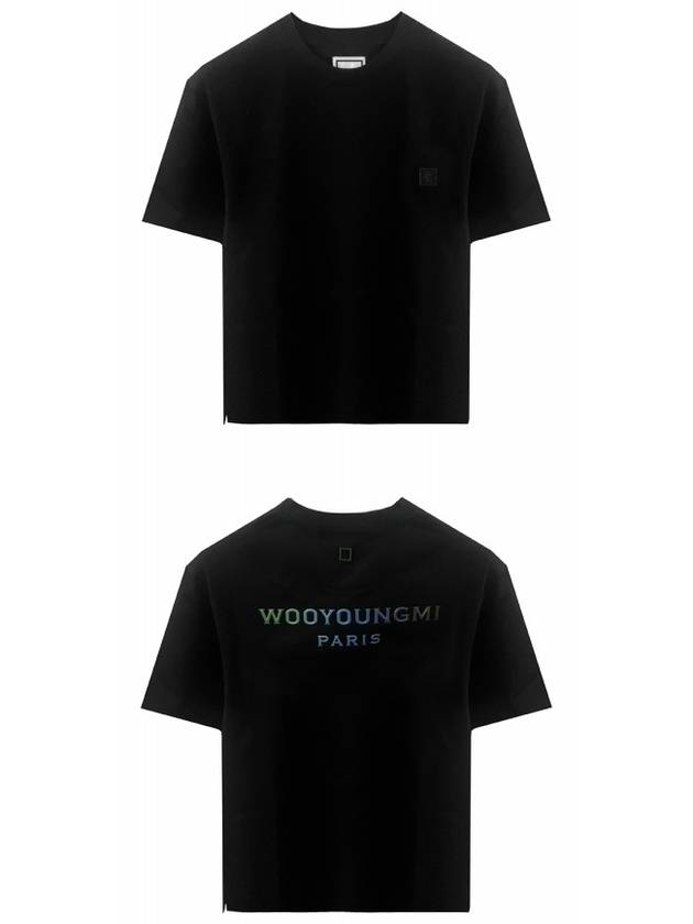 Gradient Embossed Back Logo Short Sleeve T-Shirt Black - WOOYOUNGMI - BALAAN 5