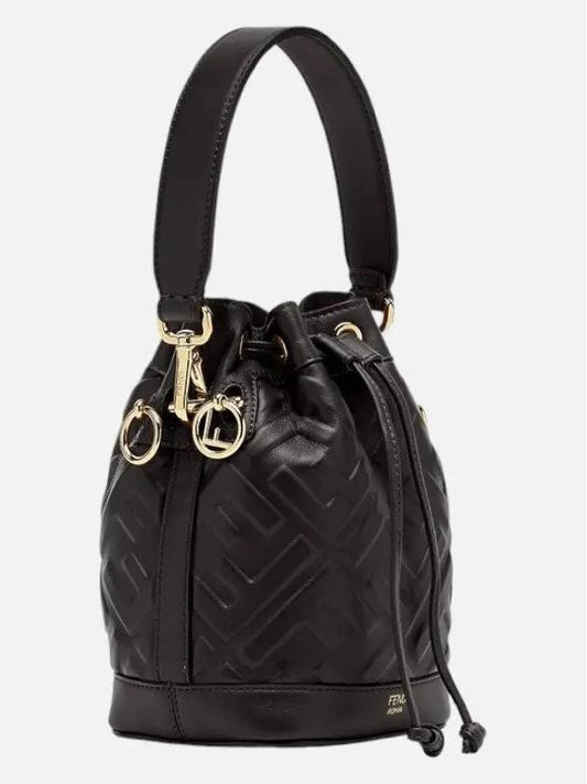 Mon Tresor Black Leather Mini Bag with FF Motif - FENDI - BALAAN 2