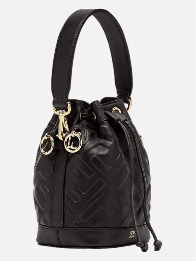 Mon Tresor FF Motif Leather Mini Bag Black - FENDI - BALAAN 4