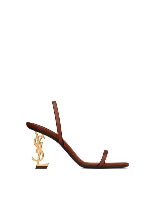 Cassandre Vegetable Tanned Leather Slingback Heels Brown - SAINT LAURENT - BALAAN 2