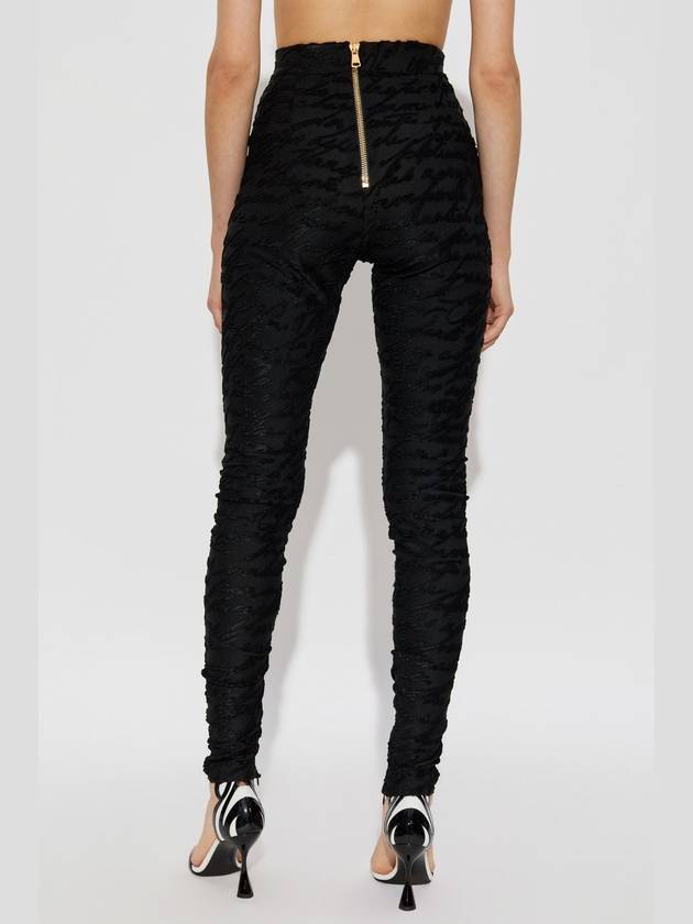 Balmain Leggings With Monogram, Women's, Black - BALMAIN - BALAAN 4