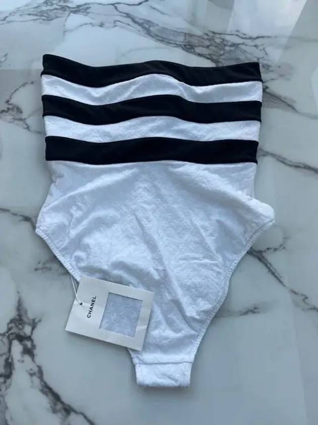 CC logo white top monokini swimsuit P76805 - CHANEL - BALAAN 3