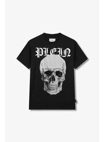 Men s Hotfix Skull Gothic Logo T Shirt Black - PHILIPP PLEIN - BALAAN 1