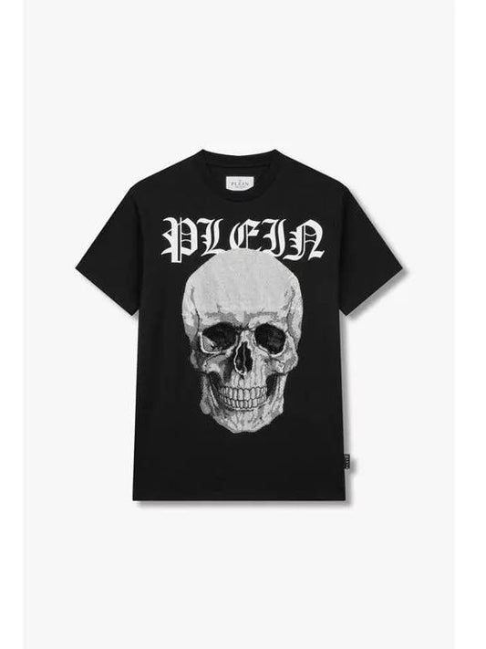 Men s Hotfix Skull Gothic Logo T Shirt Black - PHILIPP PLEIN - BALAAN 1