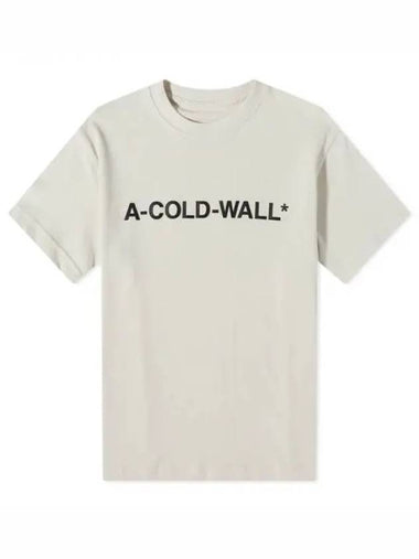 Logo printing short sleeve beige men s t shirt 238922 - A-COLD-WALL - BALAAN 1