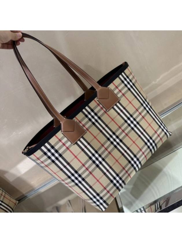 London Check Medium Cotton Tote Bag Archives Beige - BURBERRY - BALAAN 2