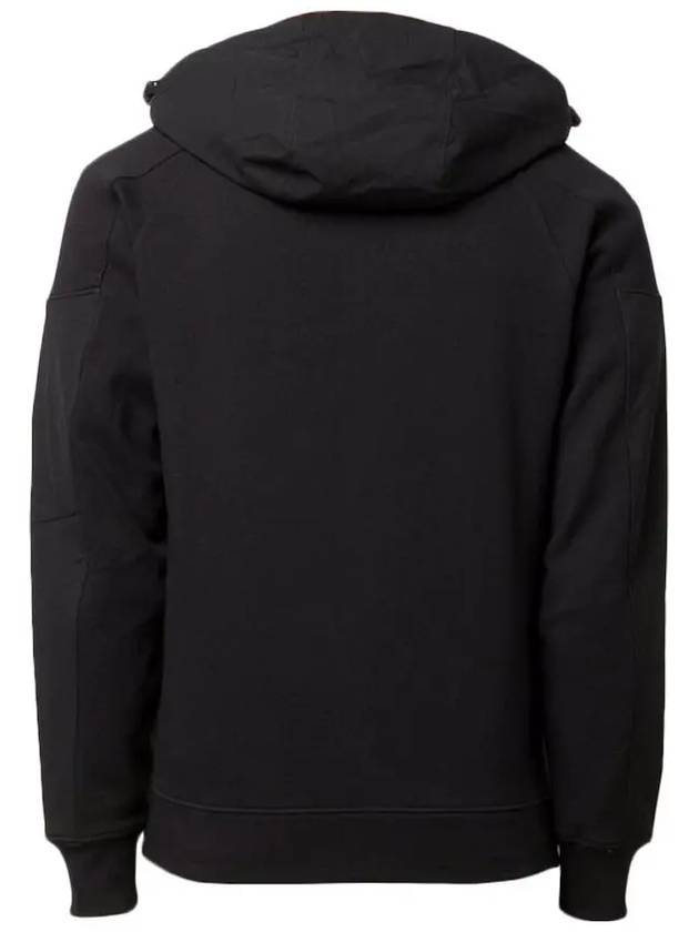 Lens Patch Diagonal Raised Fleece Mix Hooded Jacket Black - CP COMPANY - BALAAN 4