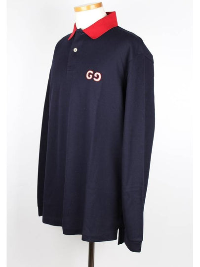 GG logo collar tie navy L - GUCCI - BALAAN 2