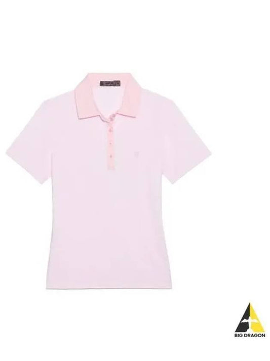 GFORE Women s Feeder Stripe Tech Collar Short Sleeve Pink G4LS23K500 - G/FORE - BALAAN 1