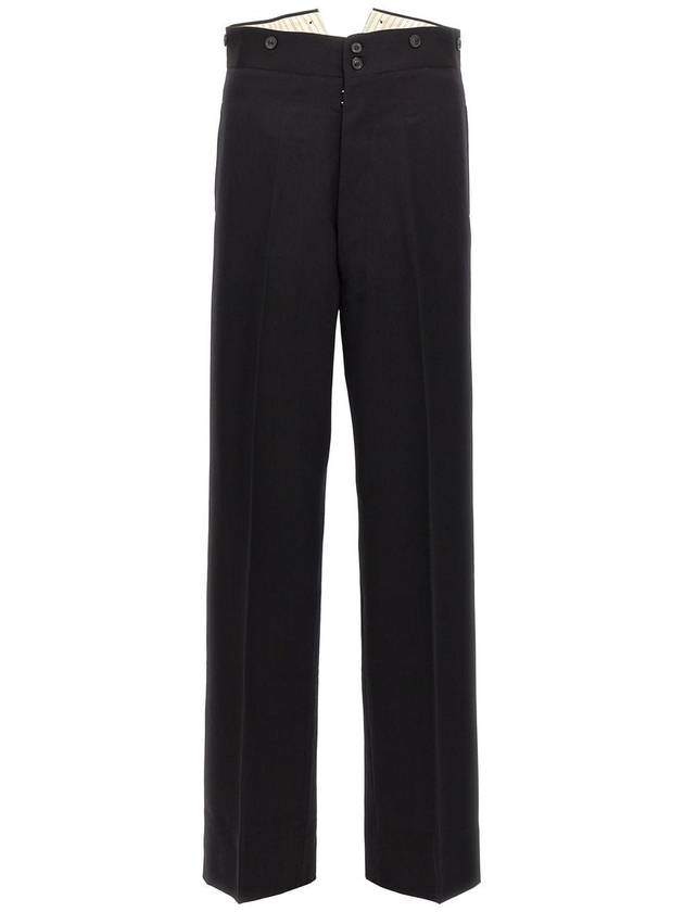 Barathea wool straight pants black - MAISON MARGIELA - BALAAN 2