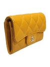 Women s AP0214 Classic Caviar Snap Yellow Silver Card Wallet - CHANEL - BALAAN 2