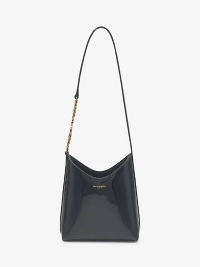 Rendez Vous Patent Leather Mini Hobo Shoulder Bag Black - SAINT LAURENT - BALAAN 2