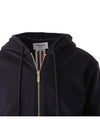 Center Back Stripe Cotton Zip Up Hoodie Navy - THOM BROWNE - BALAAN 4